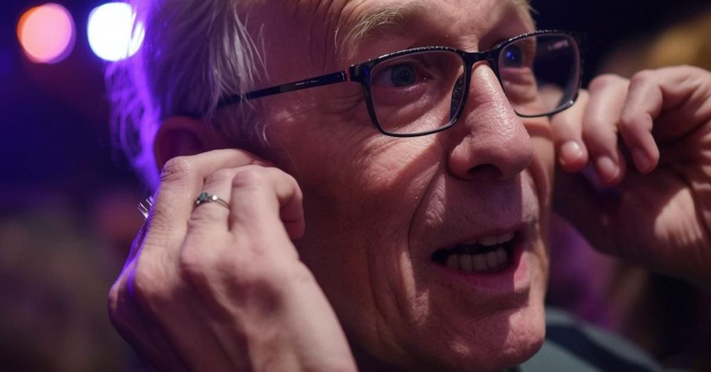 Adult using ear protection to practice safe hearing conservation