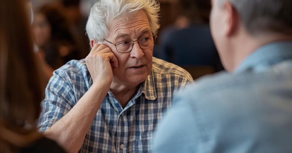 Adult struggling to hear speech in a noisy environment