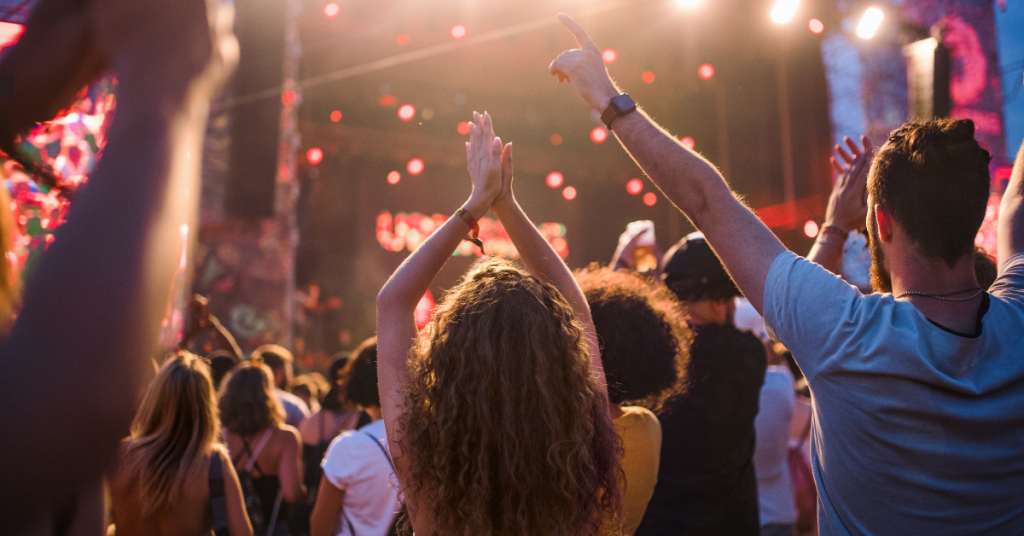 Person listening to different music genres with headphones