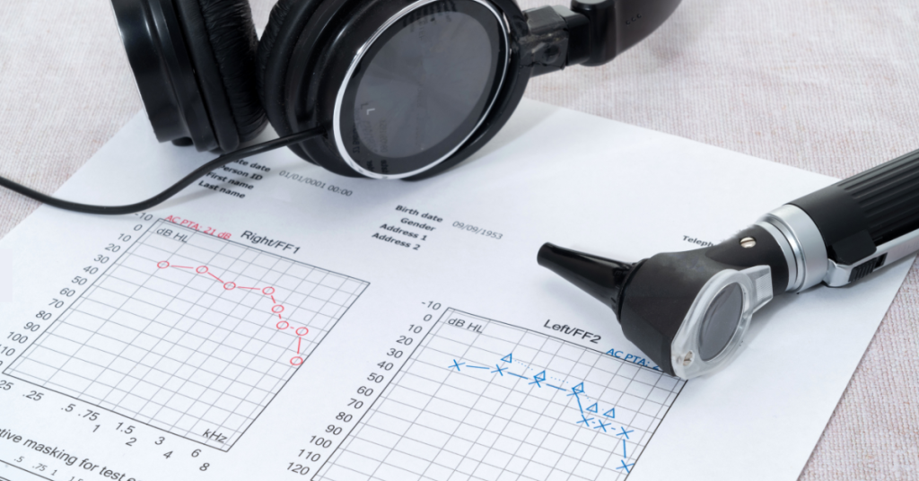 Person learning how to read an audiogram chart with professional help