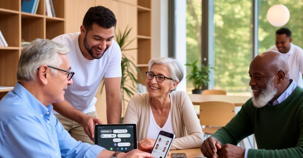 Adults with hearing loss participating in a support group