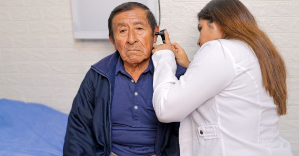 Illustration showing inflammation affecting the inner ear and hearing