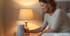 Senior woman managing tinnitus with daily lifestyle tips