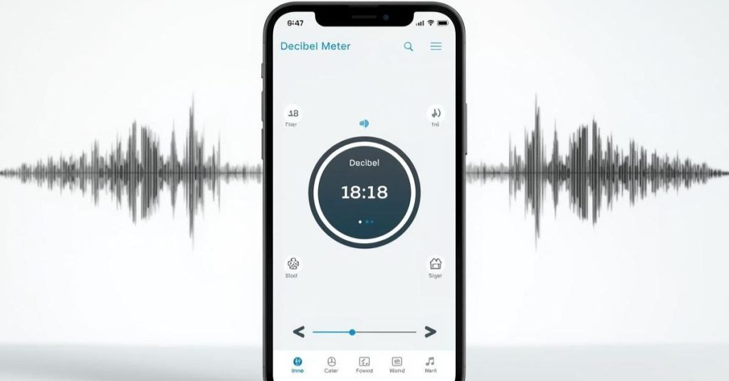 Smartphone measuring noise levels using a sound meter app