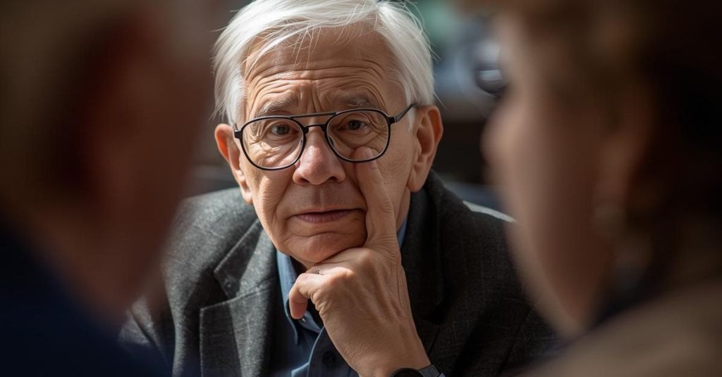 Adult with hearing loss using speech reading and lip reading skills