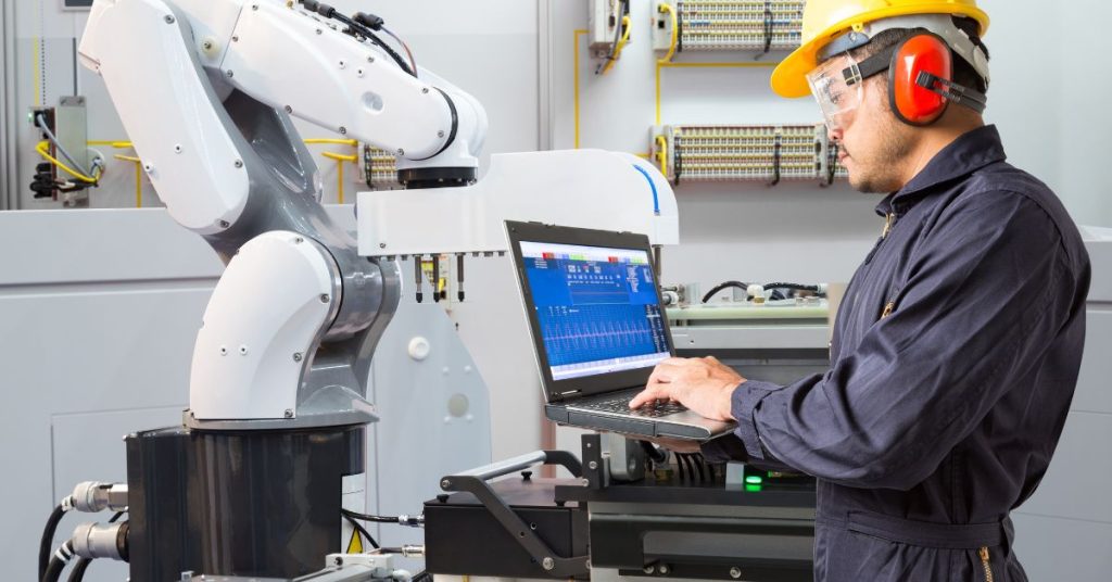 Measuring workplace noise levels using a sound level meter